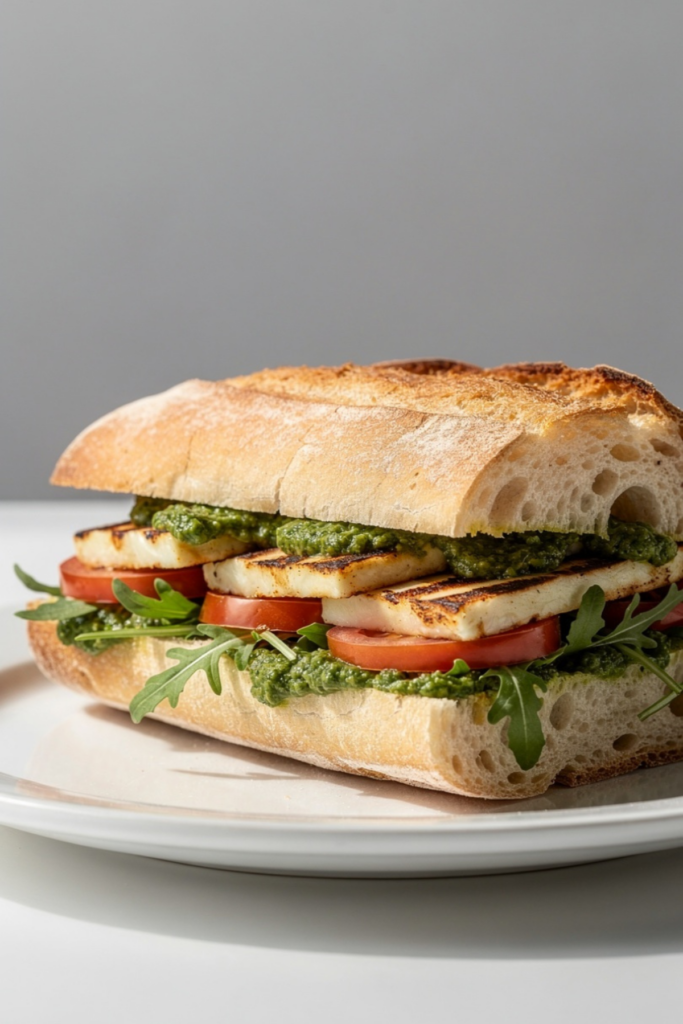 Grilled Halloumi & Pesto Sando