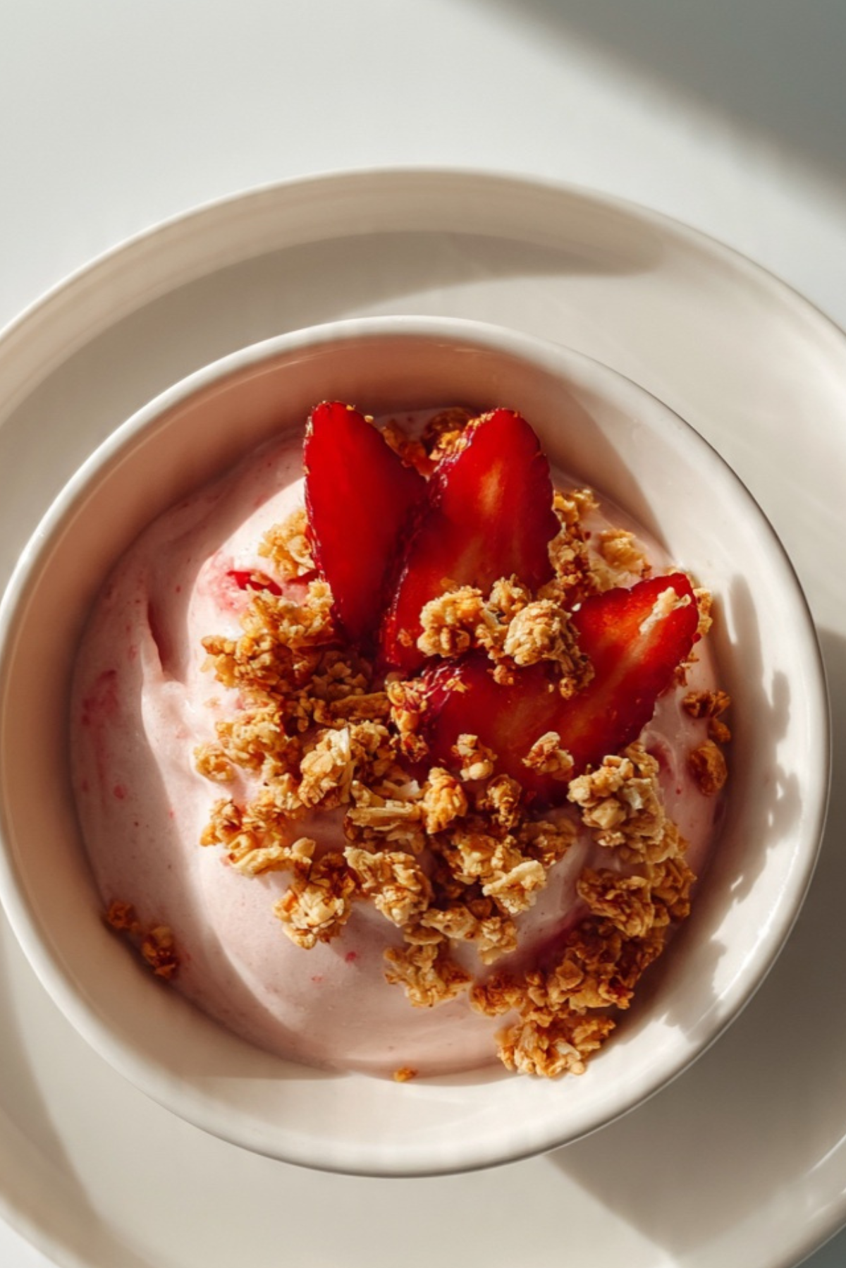 Crunchy Strawberry Frozen Yogurt