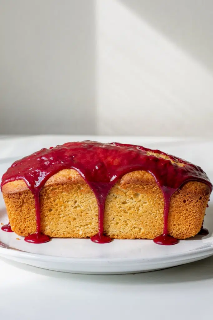 Lemon Loaf with Raspberry Glaze