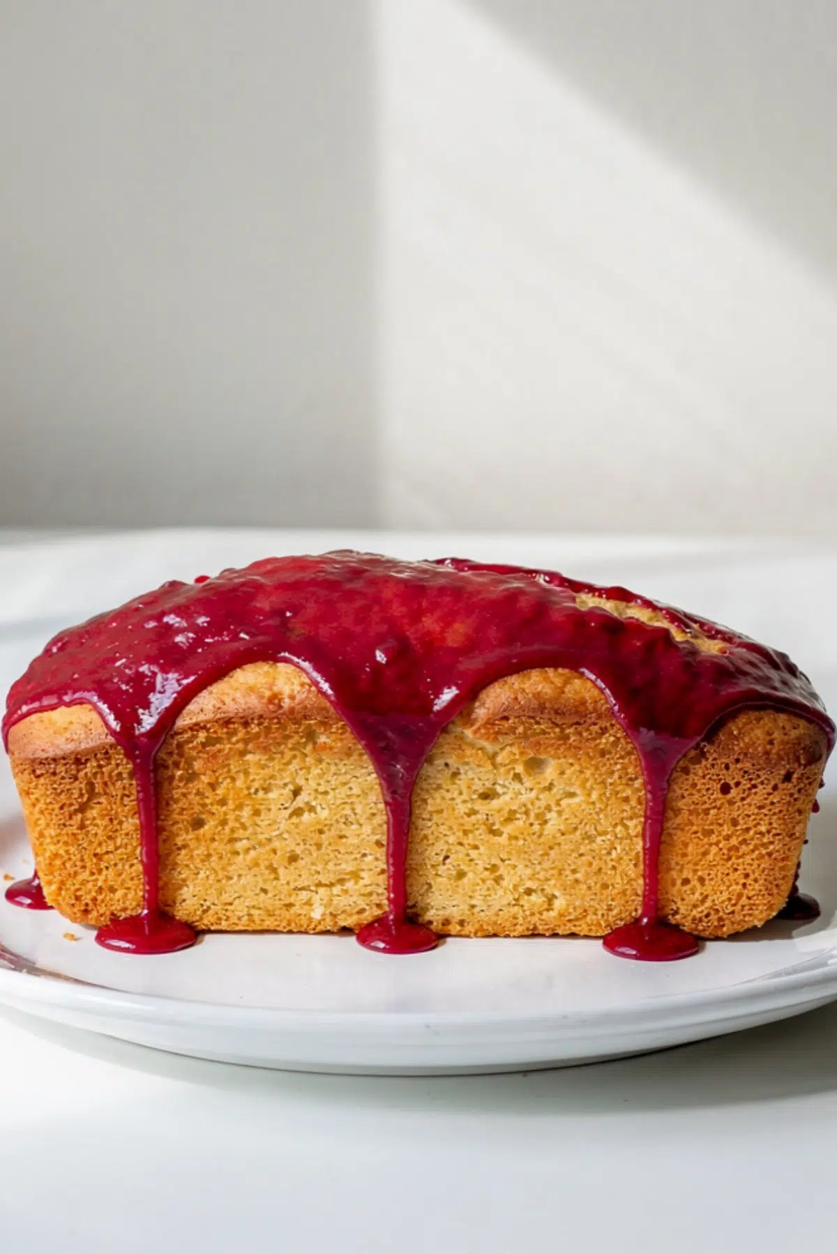 Lemon Loaf with Raspberry Glaze