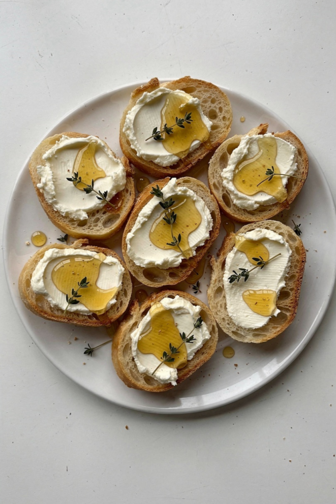 Honey & Cream Cheese Crostini